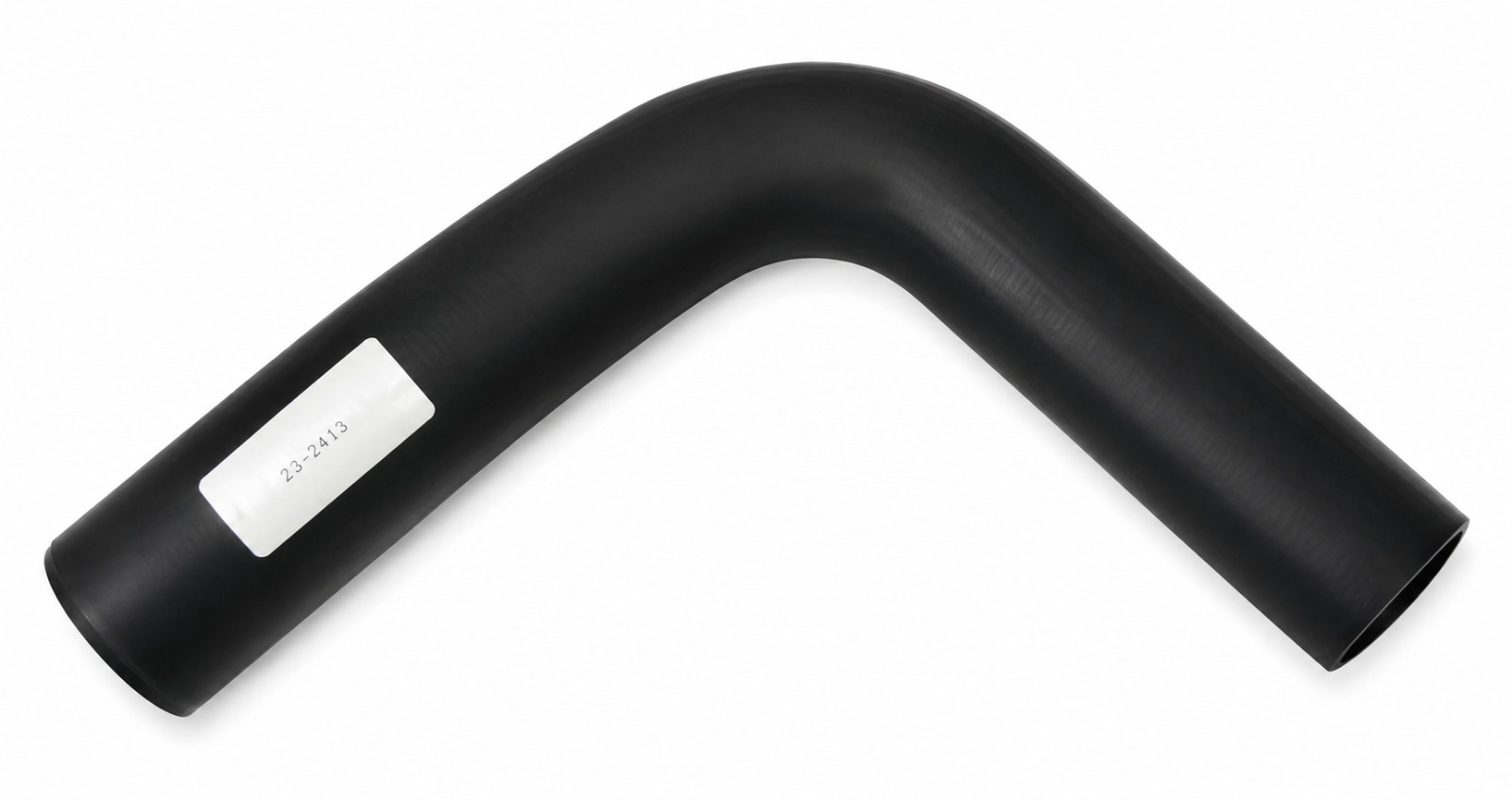 Moulded radiator hose with part number label