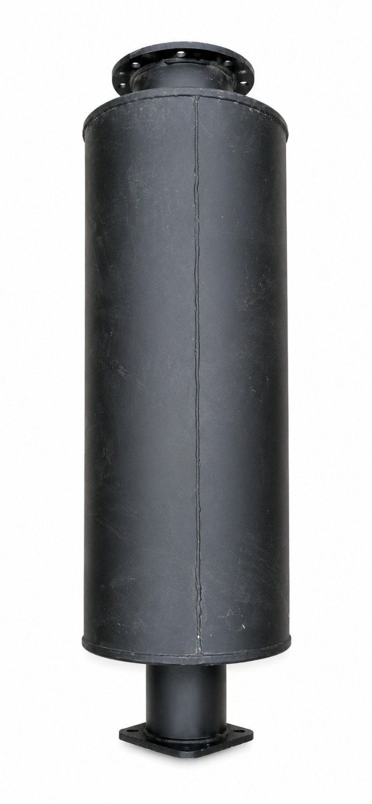 Flanged heavy duty exhaust silencer for large diesel generators
