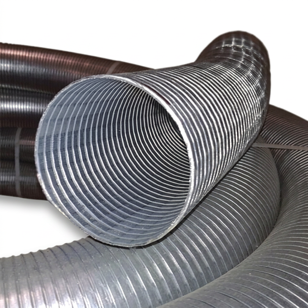 Large bore stainless flexible exhaust hose for diesel generators